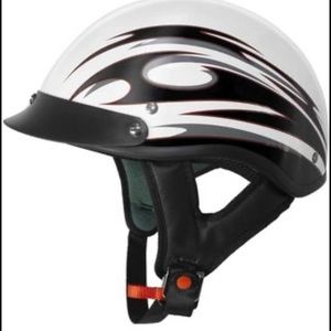 VCAN Cruiser flat white blade design Motorcycle half shell Helmet